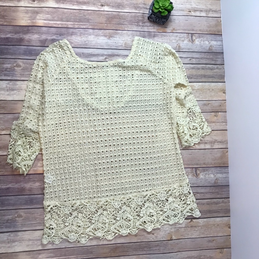 UMGEE Semi Sheer Lace Crochet Top Tunic 1XL - Picture 3 of 5